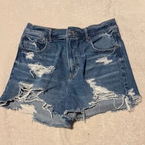 American Eagle Outfitters Distressed Blue Denim Cutoff Shorts